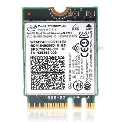  HP Elitebook Genuine Wireless WiFi card Dual Band 7265NGW AN 756748-001 802.11 - Image 1 of 4