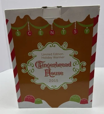 Aquecedor de cera 2015 Scentsy Christmas Gingerbread House edição limitada novo na caixa **crack* - Imagem 1 de 4
