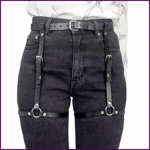 Mujeres Moda Arnés Arnés para Piernas Cuero PU Ajustable Tachonado Decoración Muslo - Imagen 1 de 28