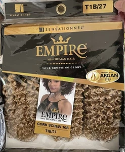 Empire %100 Cabello Humano-Tu Gloria Coronadora-Tornillo Corcho 10s T1B/27 3 Piezas - Imagen 1 de 4