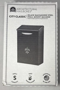 Architectural Mailboxes City Classic Wall Mount Black Steel Mailbox - Picture 1 of 6