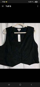 The Drop Women's ESMA Linen BLEND Vest Size 3XL Black - Picture 1 of 6