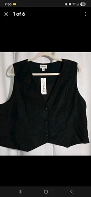 The Drop Women's ESMA Linen BLEND Vest Size 3XL Black - Image 1 of 4