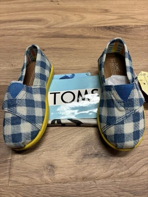 Zapatos de bebé Tom’s Tiny Classics Alfie azules a cuadros cómodos - talla 7 Foto 1 de 4
