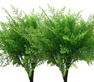 Artificial Fern Shrubs, Fake Plastic Persian Green Leaves Plants Greenery Gra... - Picture 1 of 7