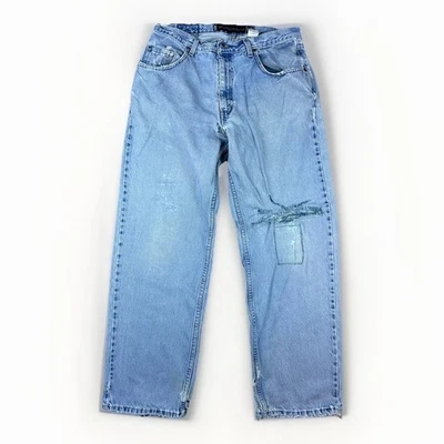 Y2K Vintage SilverTab Levis Straight Baggy Denim Mens Size 34x30 (33x29) Grunge - Image 1 of 4