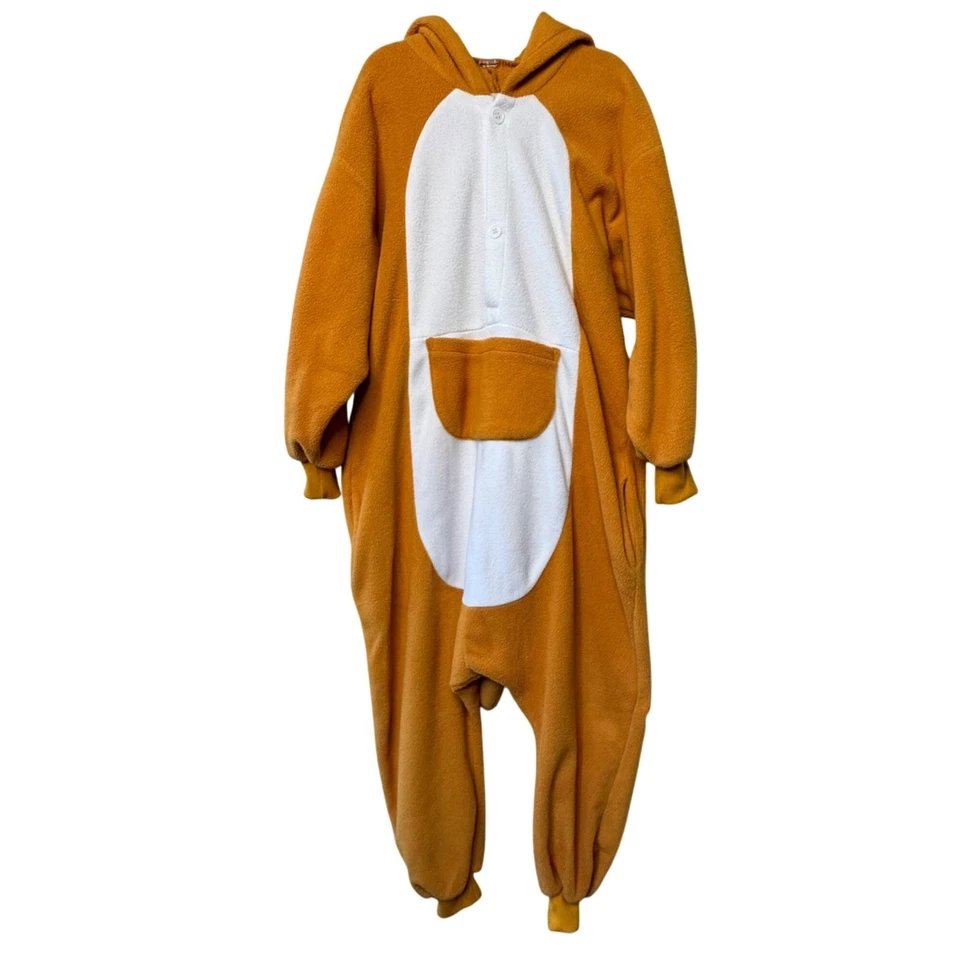 Pijama de una pieza de animal canguro niños 5-6 acogedor disfraz de Halloween marrón con capucha Foto 1 de 4