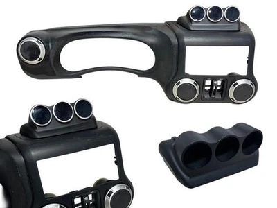 Jeep Wrangler JK 2011 2018 bandeja de tablero ajuste triple 52 mm calibre montaje en cápsula Foto 1 de 4