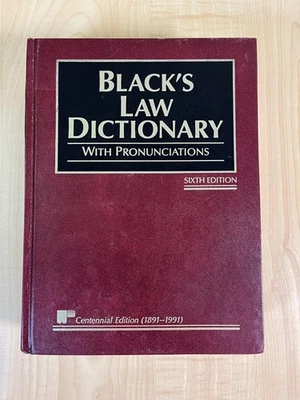 Vtg Black's Law Dictionary Sixth Edition 1990 With Pronunciations Centennial Ed - Image 1 of 4