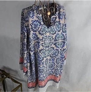 Túnica fluida violeta y claire talla 1X - Imagen 1 de 10