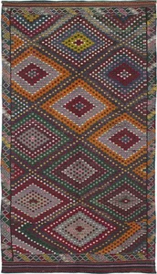 Vintage Hand Woven Carpet 6'4" x 11'2" Traditional Wool Kilim Rug - Picture 1 of 2