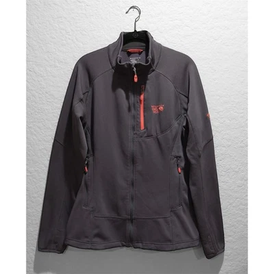 Chaqueta ligera Mountain Hardware cremallera completa para mujer talla L gris rosa senderismo Foto 1 de 4