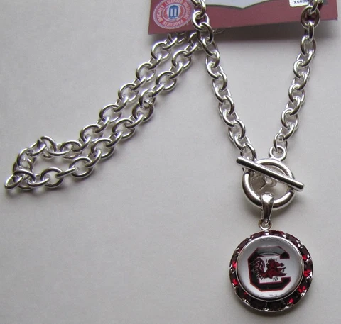 Fan Flirties Large Deco Gem Necklace South Carolina Gamecocks New Official Lic Cover