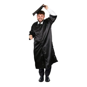 ADULTS GRADUATION STUDENT FANCY DRESS COSTUME ROBE & MORTAR HAT NOVELTY FUNNY - Picture 1 of 7