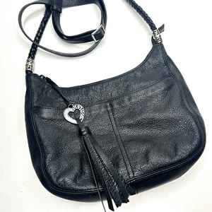 Chic BRIGHTON  Crossbody Baby Barbados Zip Top Hobo, Black - Picture 1 of 9