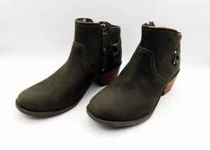 TEVA HUNTER GREEN LEATHER ANKLE BOOTS SIZE 8.5 NEW WITHOUT BOX OR TAGS - Picture 1 of 11