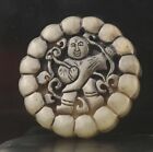 Old natural  jade hand-carved statue of man pendant #21