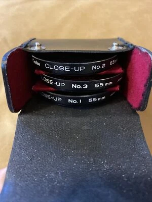 Camera Lenses Vintage Kenko 55 mm Close Up, 3 Lenses in Case Vintage Japan - Image 1 of 4