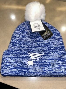 St. Louis Blues Fanatics Locker Room Beanie Cuffed Pom Top NHL Winter Hat NWT - Picture 1 of 7