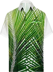 HAPPY BAY Mens Hawaiian Short Sleeve Button Down Shirts XXL Forest, Green - Picture 1 of 3