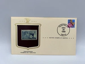 Estampillas históricas de Estados Unidos de la estadidad de Texas con hoja informativa 1998 - Imagen 1 de 9
