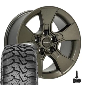 Set of (4) Defiant DF02 Rims & Tires Jeep Wrangler Gladiator 17x8.5 Bronze - Picture 1 of 5