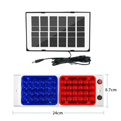 1x Solar LED Strobe Warnung Hell Weißes Rot Blau Für Baustellen Post - Bild 1 von 4