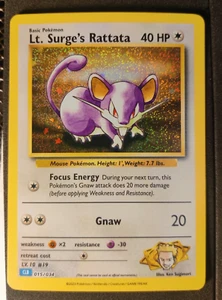 Pokemon Lt. Surge's Rattata 015/034 Holo Pokemon Card Game Classic English Rare - Picture 1 of 1
