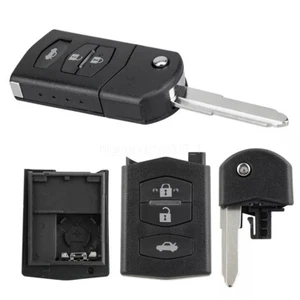 3 Button Flip Key Fob Case Shell Blade For MAZDA 2 3 5 6 RX8 MX5 Car Remote Fob - Picture 1 of 11