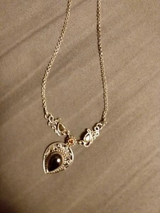 shungite necklace drop 18" silver 925 - Picture 1 of 2