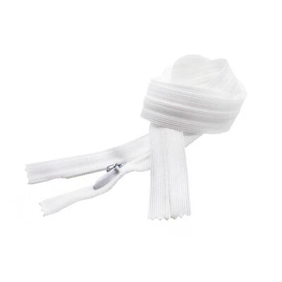 24 Inch Invisible Conceal Lace Beulon White YKK Lightweight #2 Closed End Zipper - Image 1 of 4
