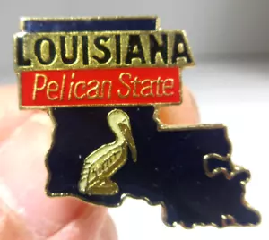 Vintage Louisiana Pelikan Staat Seevogel Karte Souvenir Reversnadel - Bild 1 von 2