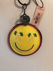 NWT VICTORIA’S SECRET VS PINK MIRROR KEYCHAIN TOTE BAG CHARM SMILEY FACE PALM 🌴