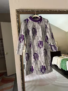 1960s Edith Flagg Abstract Print Mod Knit Dress - Picture 1 of 5