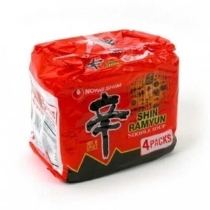 NongShim Shin Ramen Korean Gourmet Spicy Hot Ramen Noodle 4.2 Ounce (Pack of 4) - Picture 1 of 3