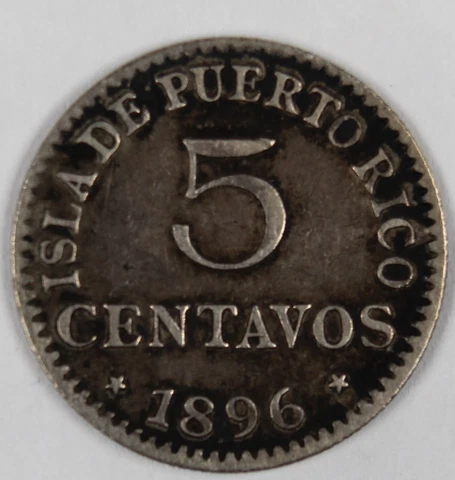 1896 (SPAIN-PUERTO RICO) 5 CENTAVOS (SILVER) --COLONIAL Cover