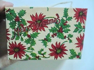 1 Vintage Merry Christmas Box Happy New Year 3 1/2" X 2 1/2" X 1 1/2" w/ Handle - Picture 1 of 7