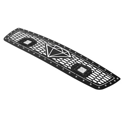 Se adapta a GMC Sierra 1500 2003-2006 superior principal acero inoxidable malla negra LED rejilla inserto Foto 1 de 3