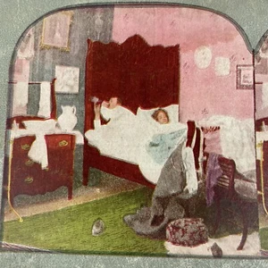 Antique Victorian Stereoview Card A Nip on the Sly John and Maria series - Imagen 1 de 6