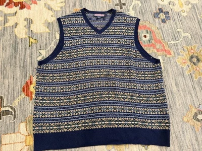 Men’s Vineyard Vines Sweater Vest Fair Isle Size XXL 100% Lambswool - Image 1 of 4