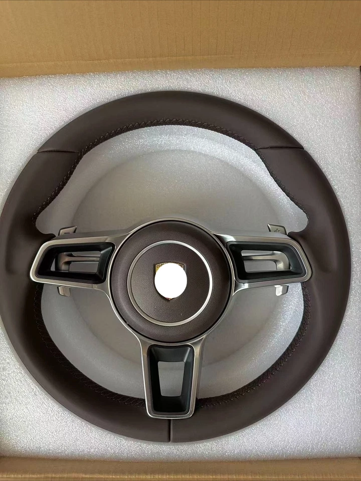 Porsche BROWN OEM Steering Wheel 991.2 911 718 Cayman/Boxster GT3 NEW Foto 1 de 1