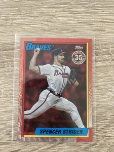 2025 Topps Baseball Series 2 Spencer Strider 1990s Red Foil 1/5 - Bild 1 von 4