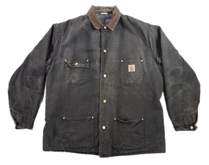 Vintage 90er Carhartt C02 Herren XXL 2XL schwarz Duck Blanket Chore Barn Coat Jacke - Bild 1 von 8