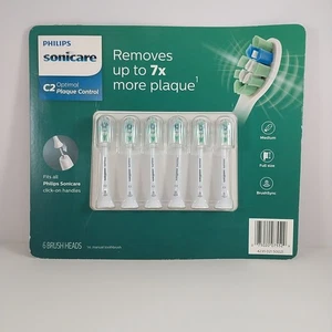 Confezione 6 testine Philips Sonicare C2 Optimal Medium Full Size HX9026/80 sigillate - Foto 1 di 3