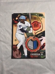 2024 Topps Holiday Mega Jazz Chisholm Jr. Relic Red Glitter #RC-JCJ /10 MIA🔥 - Picture 1 of 5