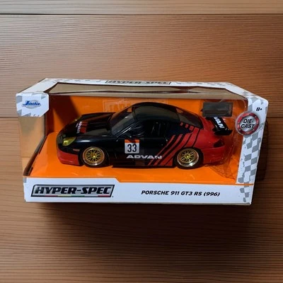 Jada 1:24 Hyper Spec Porsche 911 996 GT3 RS #33 Advan Diecast Model Red 36371 - Image 1 of 2
