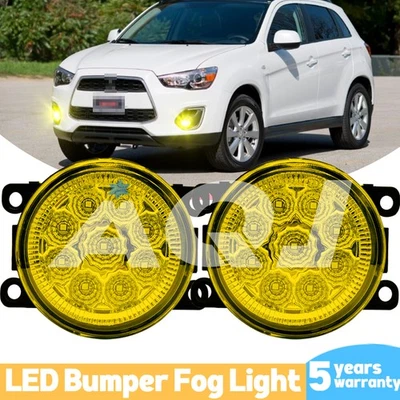 PAIR Yellow LED Fog Light Bumper Lamp Fit For Mitsubishi RVR 2011-2017 Foto 1 de 4