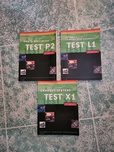Set Of 3 - ASE Auto Test Preparation Paperbacks - Delmar X1, L1, P2 - Picture 1 of 6