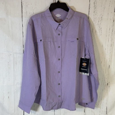 Camisa Dickies para mujer 2XL púrpura Temp-iQ refrigeración utilidad botón a presión UPF 40+ trabajo Foto 1 de 4