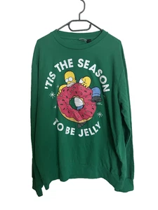 The Simpsons Size Large Christmas Jumper Tis The Season to be Jelly Homer Top - Picture 1 of 10